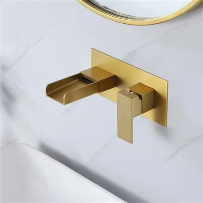 میکسر حوضه دیواری آبشار طلا